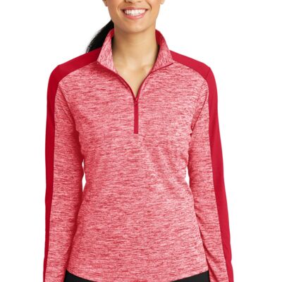Women's PosiCharge ® Electric Heather Colorblock 1/4 Zip Pullover Thumbnail