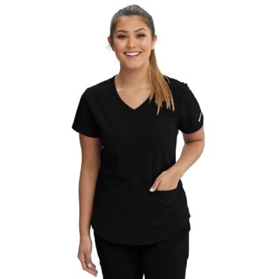 Women's Three-Pocket Curved V-Neck Breeze Scrub Top Thumbnail